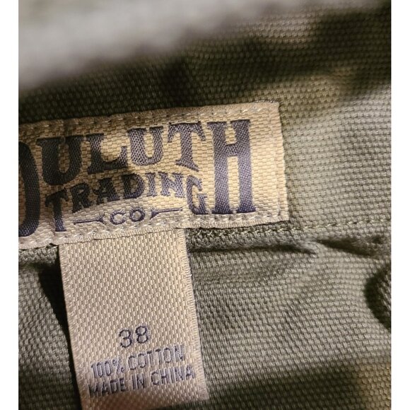 Duluth Trading Co Shorts Mens 38 Green Firehose?? Canvas Cargo Utility 7" inseam - Picture 7 of 10